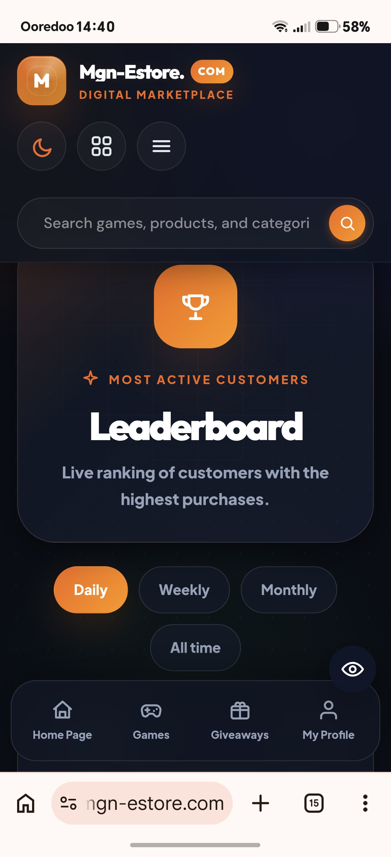 Test giveway